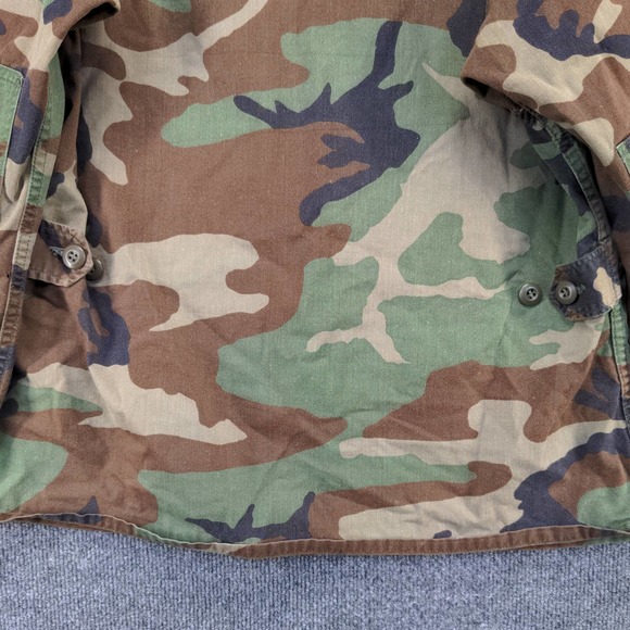 US Military Woodland Camo Shirt Green Brown Size L Button Up - Picture 9 of 10